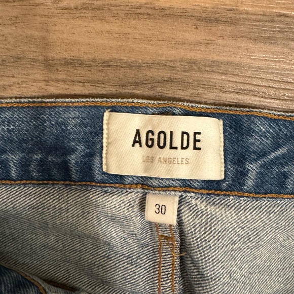 Agolde High Rise Blue Denim Jeans - Picture 2 of 2